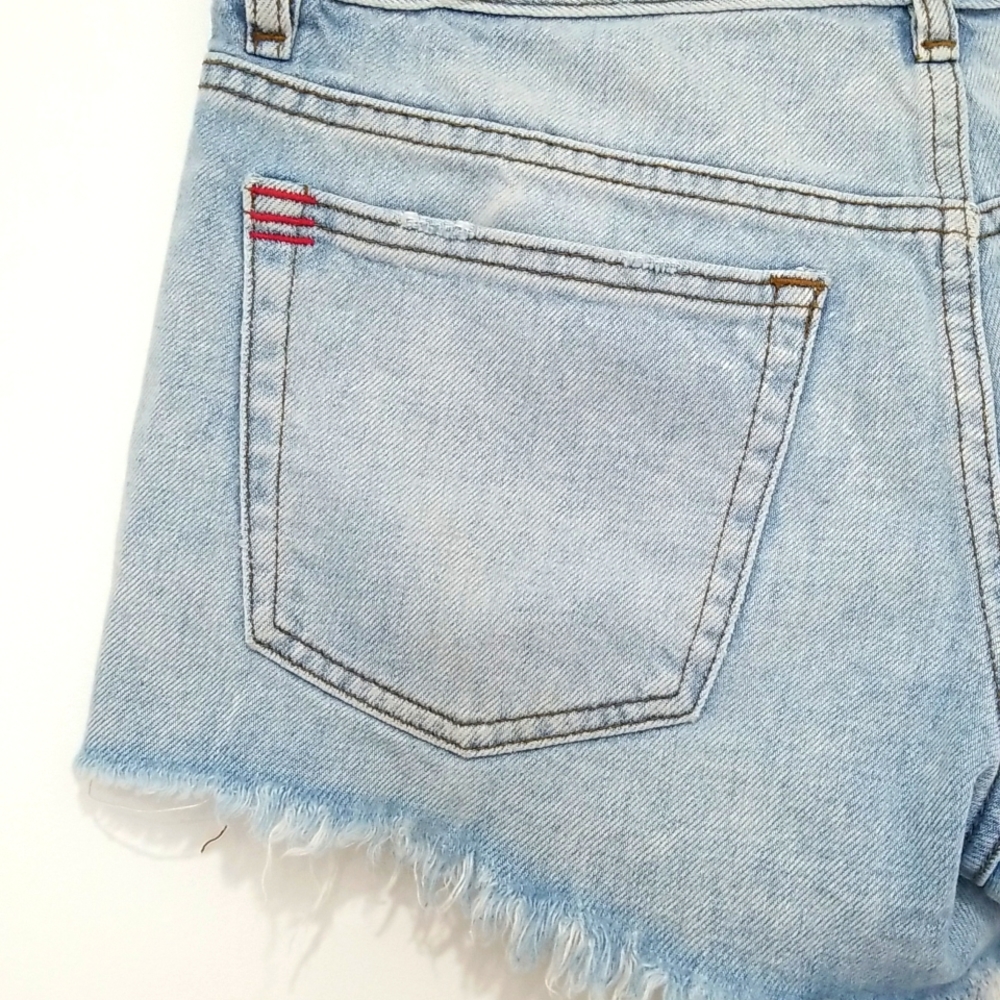 BDG Essential Mid Rise Distressed Jean Shorts - Picture 6 of 8